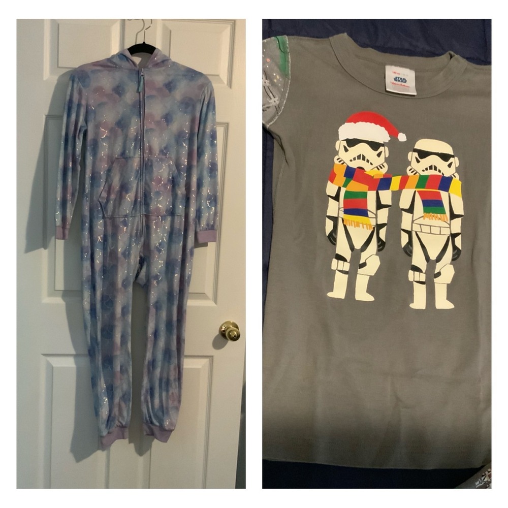 2 Sets of Sleepwear, Hanna Andersson Star Wars & More Than Magic Onesie size 10